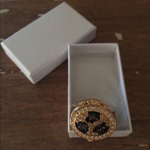 Leopard print crystal ring-  surprise watch
